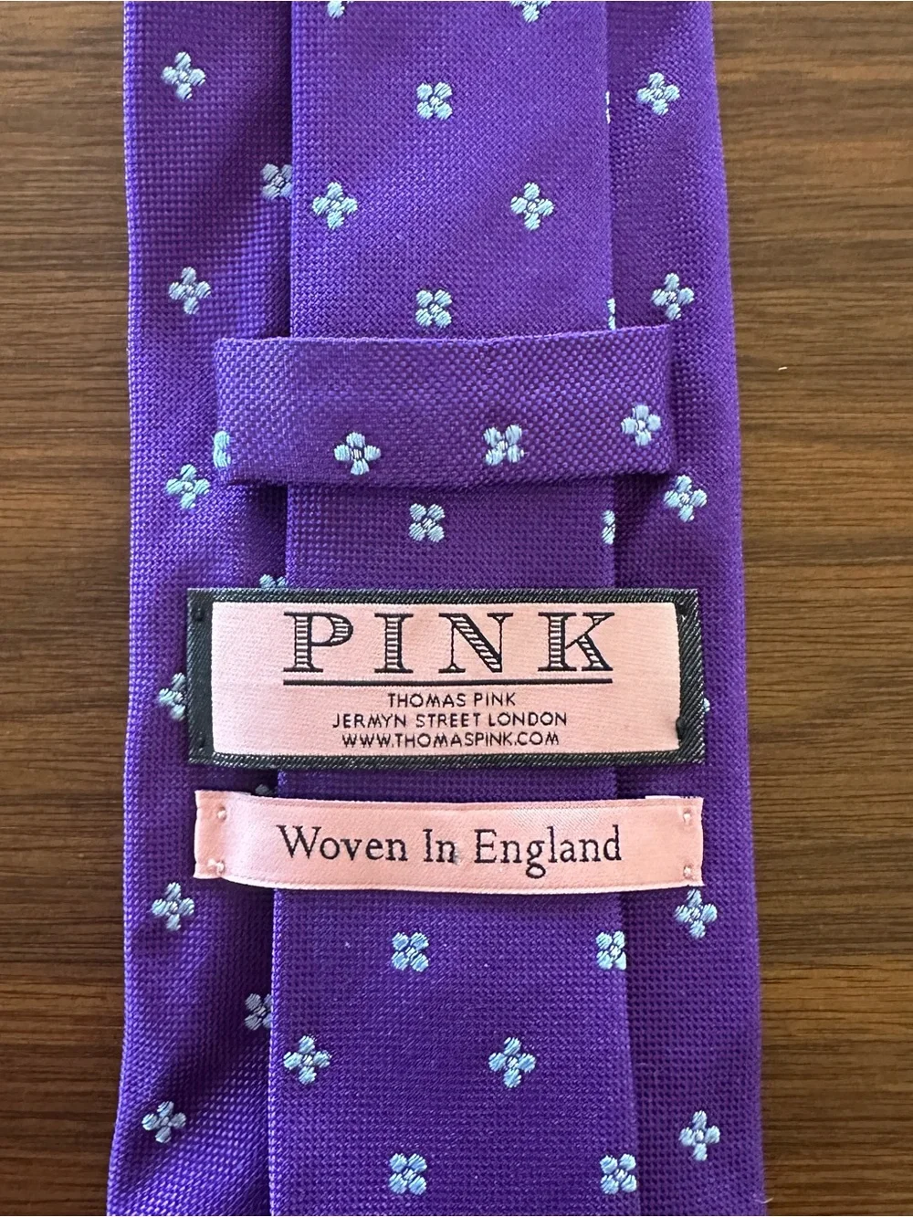 PINK by Thomas Pink Purple Floral Silk Tie